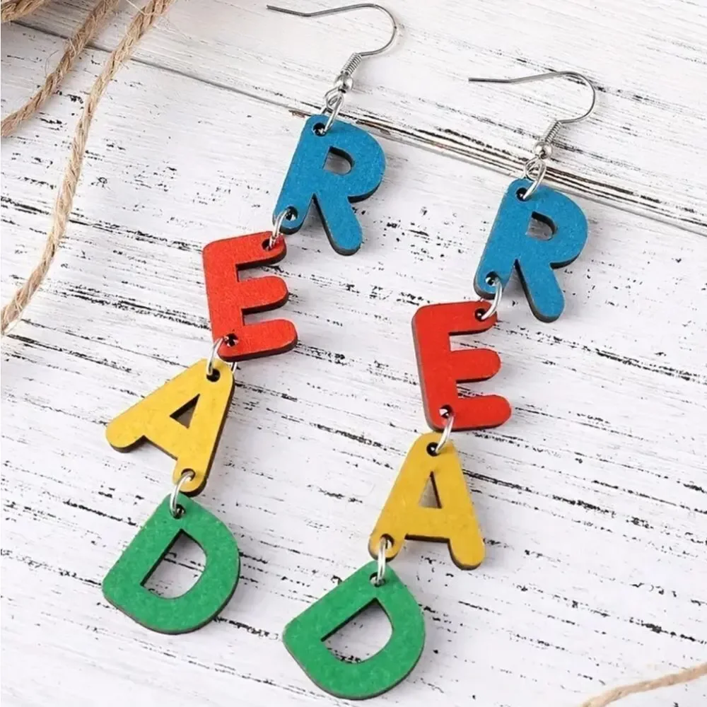 Colorful Read  fun dangle earrings For Kids And Adults